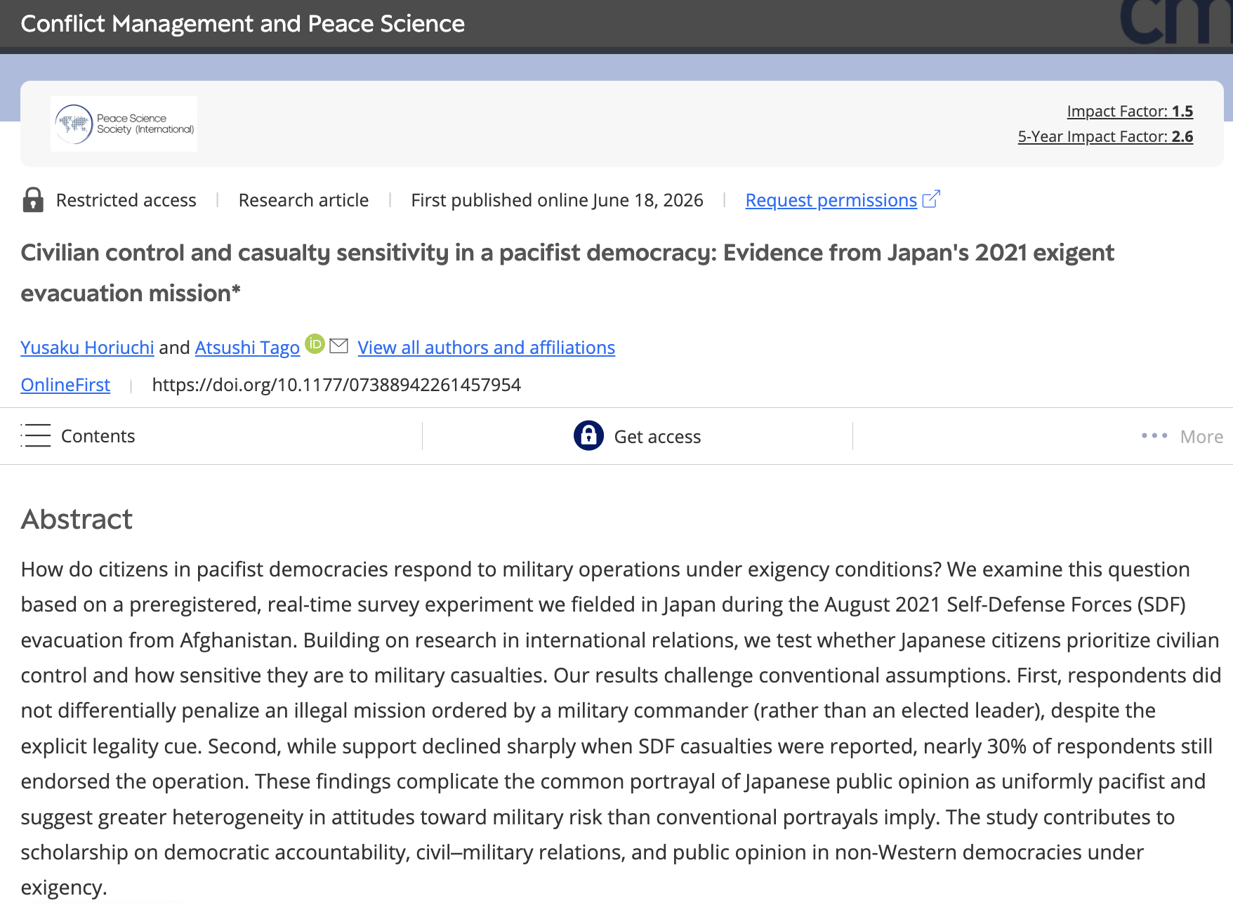 Published in Conflict Management and Peace Science