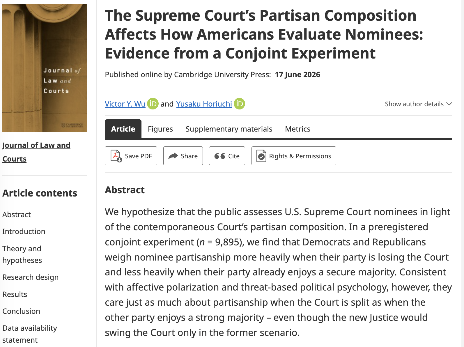 Published in the Journal of Law and Courts