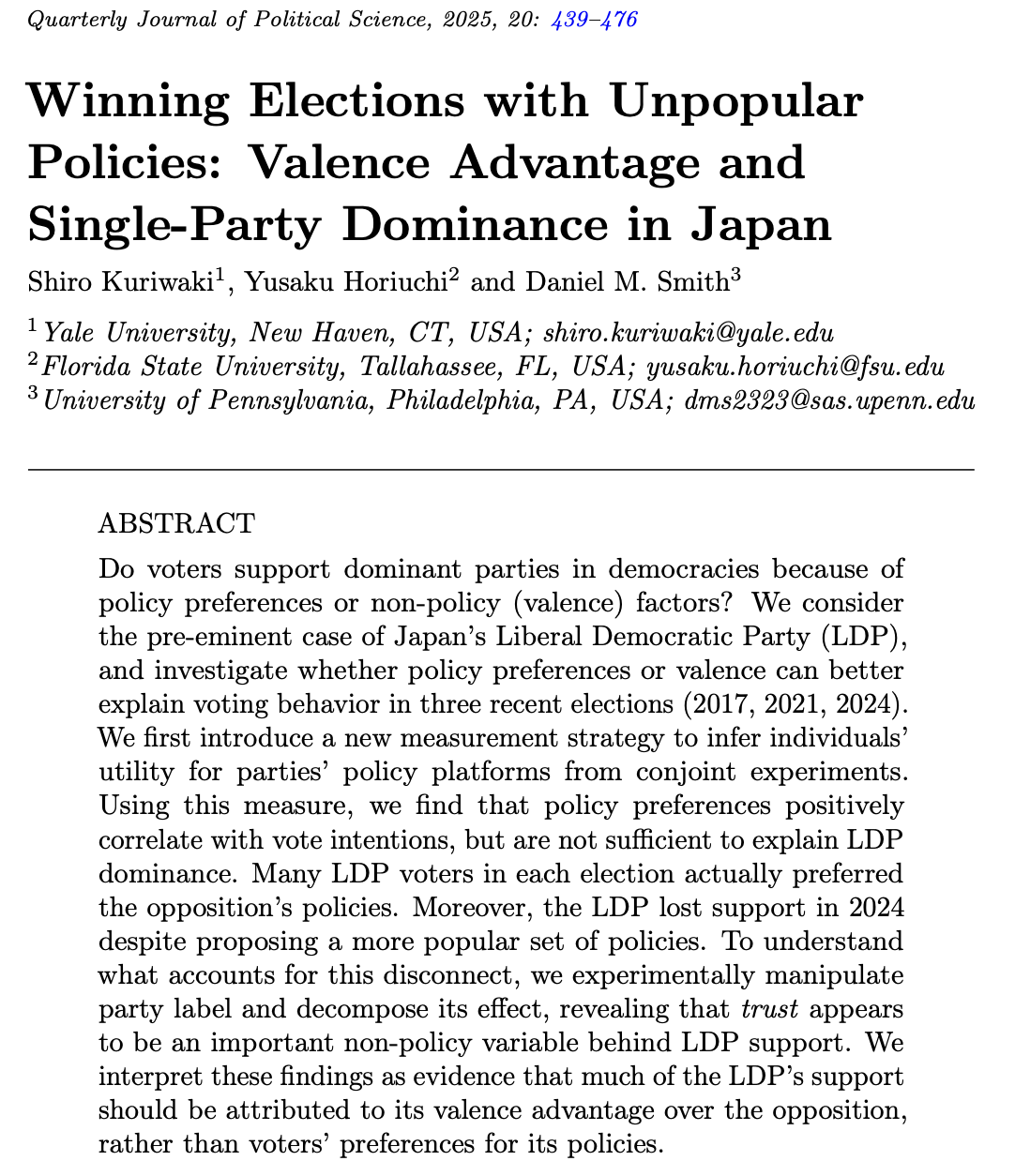 Published in Quarterly Journal of Political Science